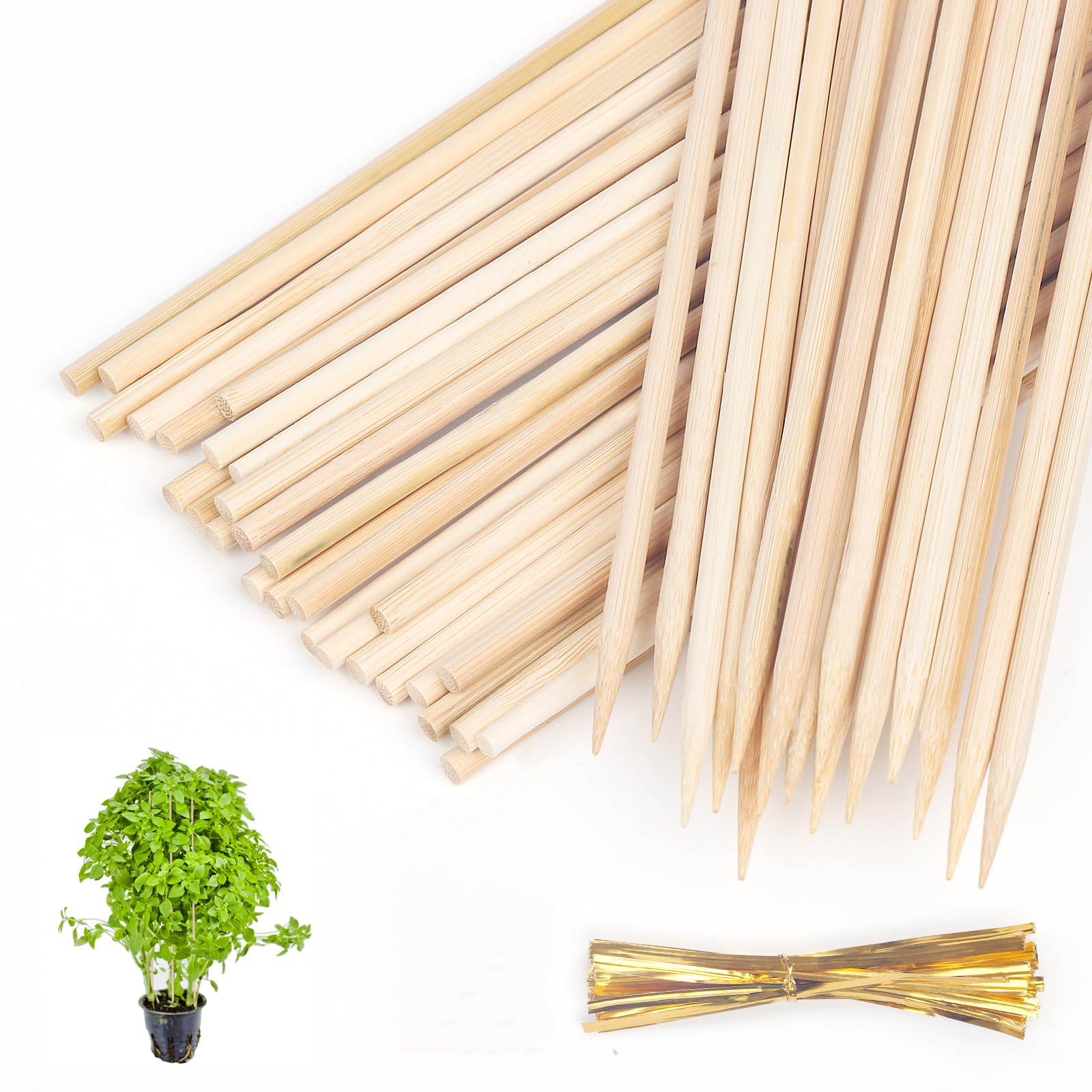 Newflager bamboo-stakes-18in provide sturdy plant support in the garden.