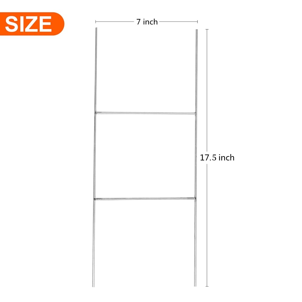 Newflager H-stakes securing corrugated signs in windy yards