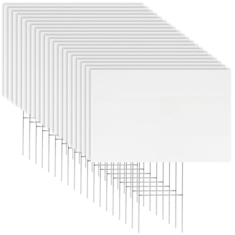 Newflager yard sign 17x12 white blank for outdoor advertising and events