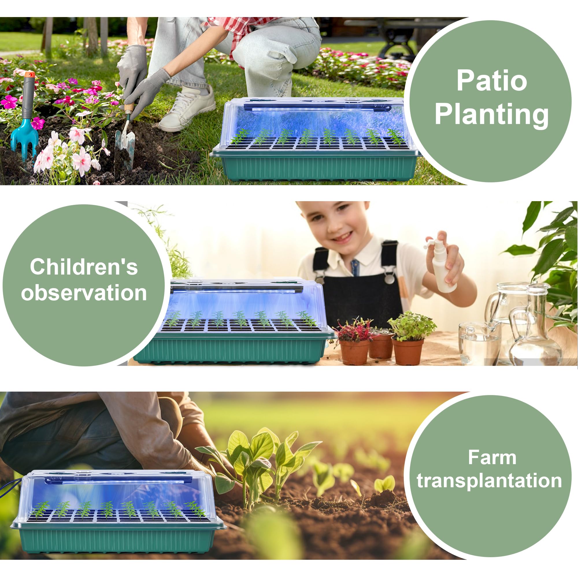 NEWKITS durable PP trays support repeated use for vegetables, herbs, and flowers.