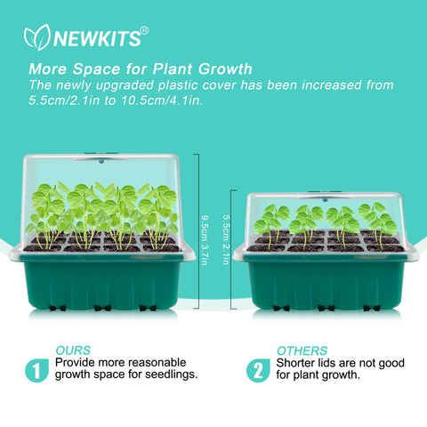 NEWKITS seed starter tray with 24 hour timer for consistent light cycles