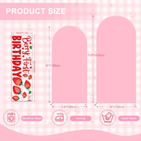 Newleafly pink arch backdrop cover 6ft providing wrinkle-resistant setup