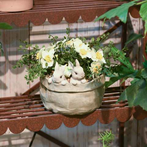 Newman House Studio bunny pot dimensions and planting opening details for easy planning.