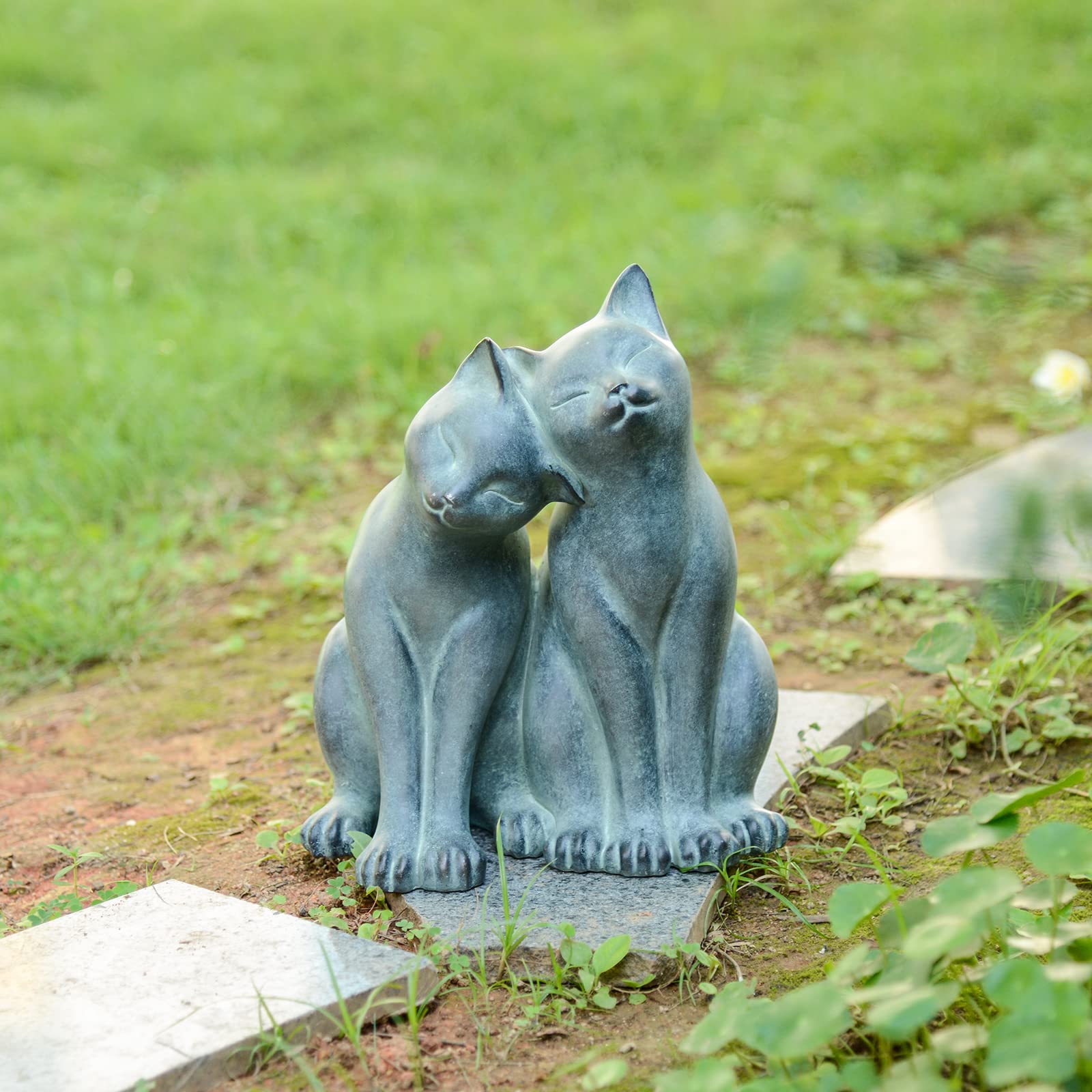 Newman House Studio farmhouse yard decor with cat pair sculpture