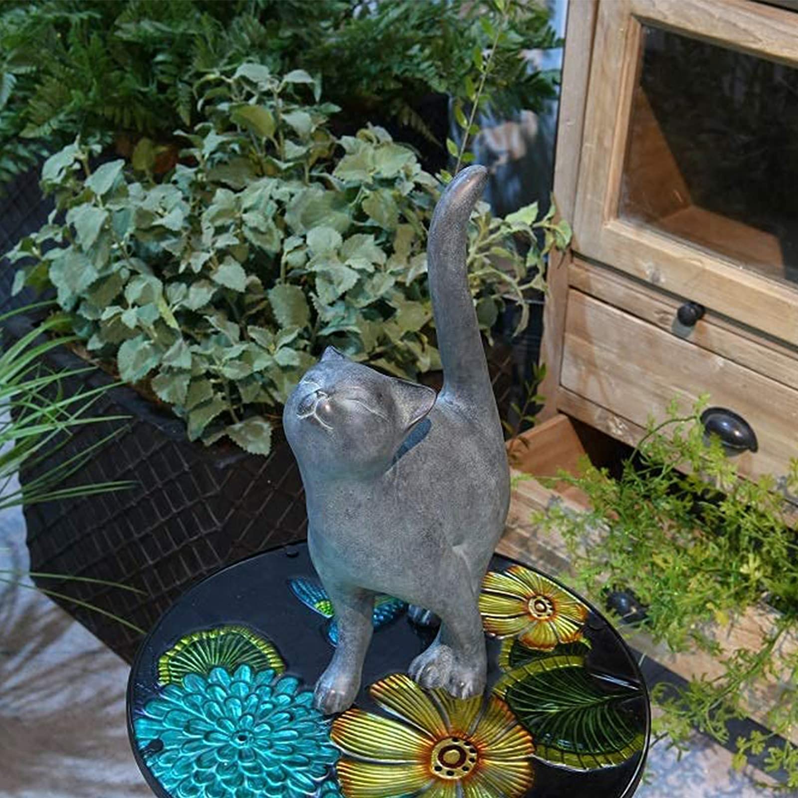 Newman House Studio friendly kitten garden sculpture for patios