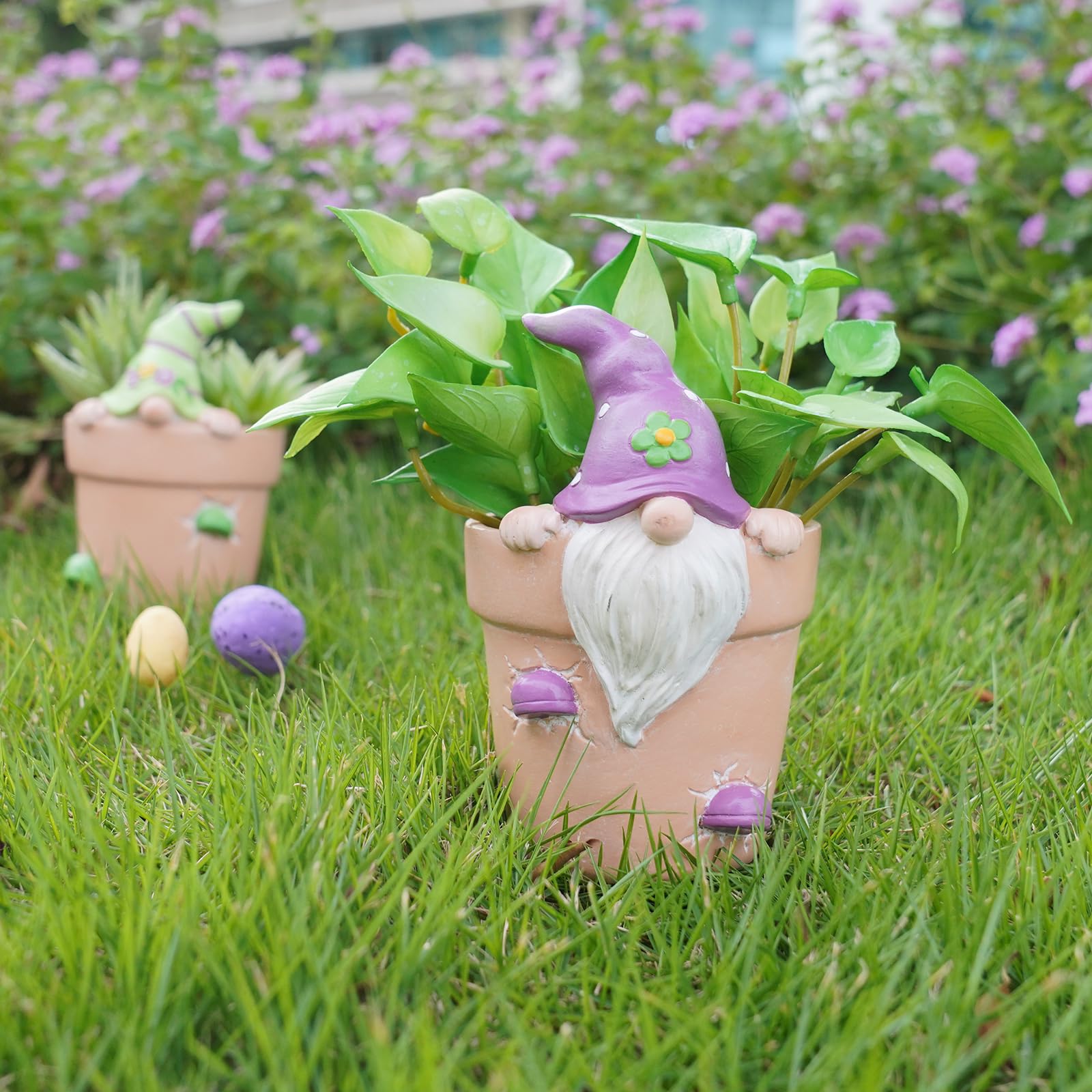 Newman House Studio hand-painted gnome planter adds festive charm