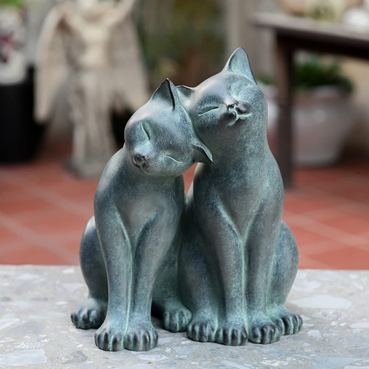 Newman House Studio kitten couple garden figurine adds charming outdoor appeal