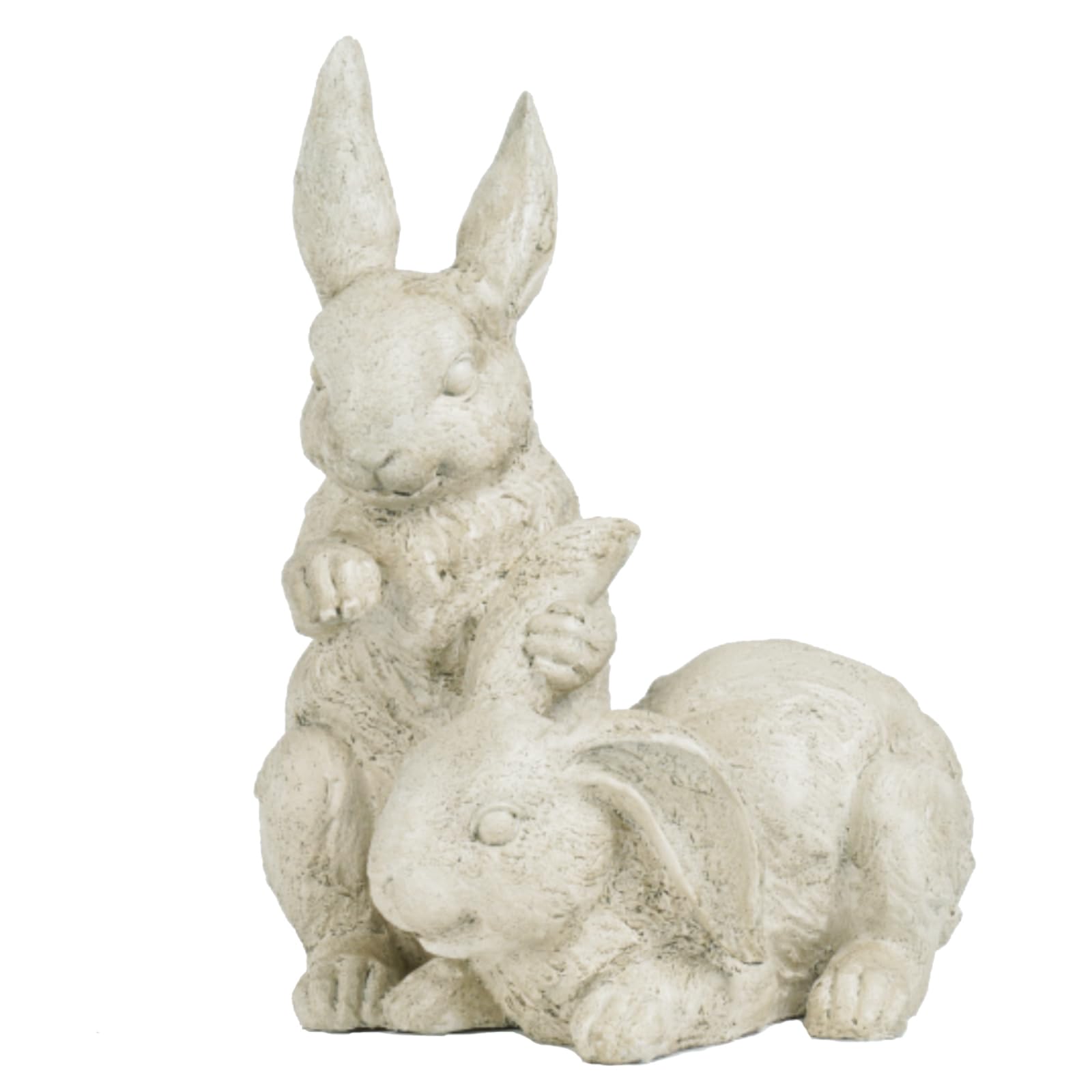 Newman House Studio two nestled bunnies sculpture adds charm to yard.