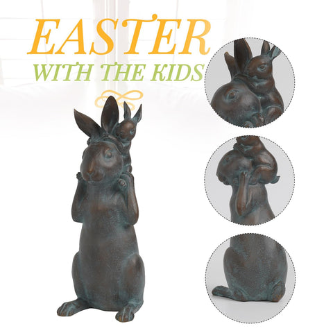 Newman House Studio outdoor bunny sculpture for yard display, weather-friendly resin.