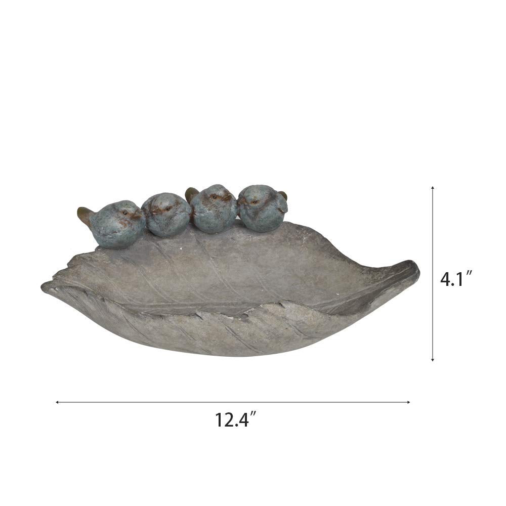 Newman House Studio polyresin birds on leaf decor withstands weather