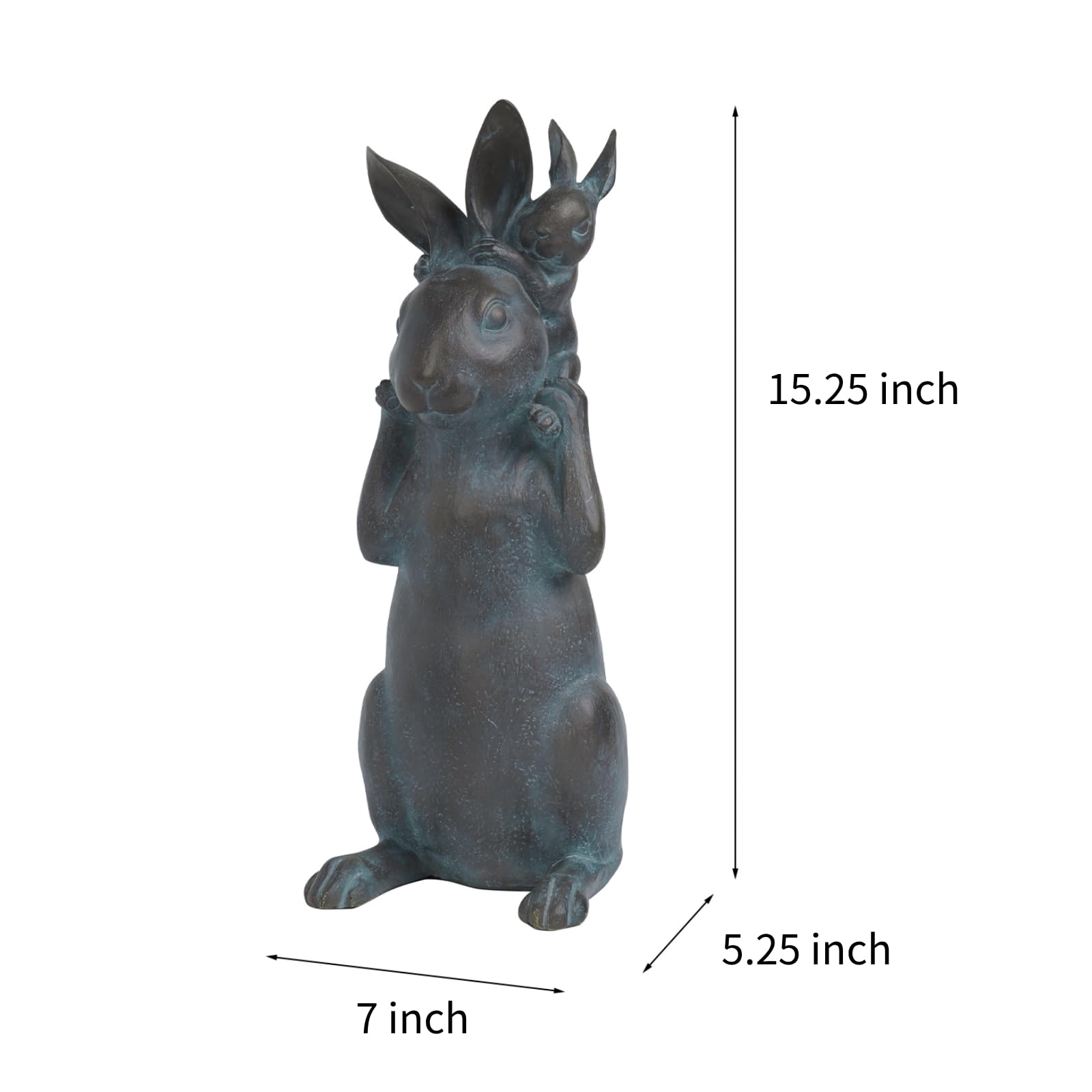Newman House Studio spring bunny statue suitable for balcony or patio.
