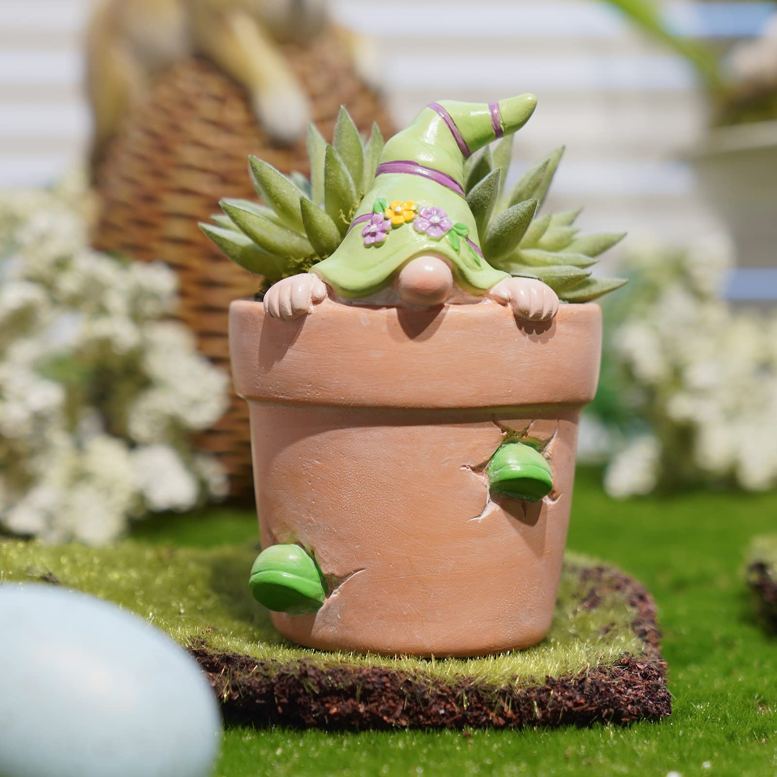 Newman House Studio spring centerpiece pot enhances windowsill arrangements
