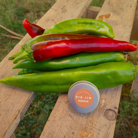 NewMexicoSeed Big Jim red chiles maturing with fuller sweetness and aroma