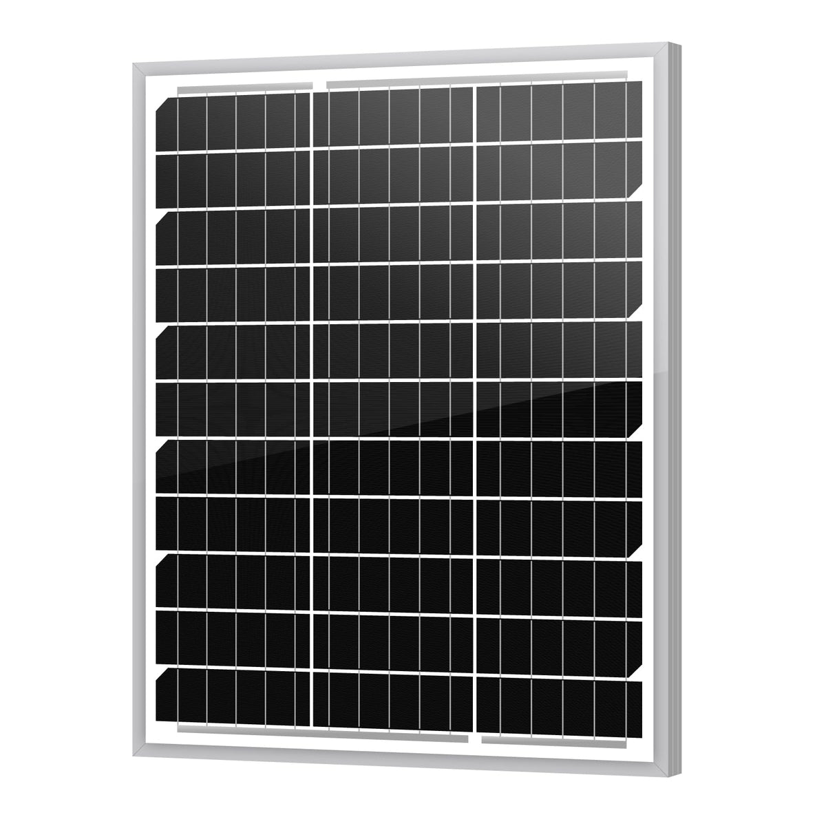 Newpowa 20W monocrystalline panel for 12V off-grid RV power.
