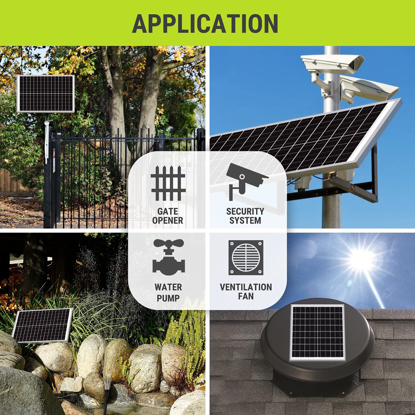 Newpowa off-grid application powering gate openers and more.