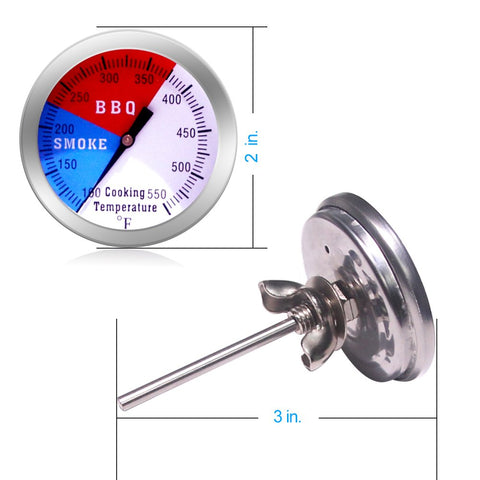 NEWSTART BBQ thermometer gauge dial color zones displaying Smoke, BBQ, and Grill indicators