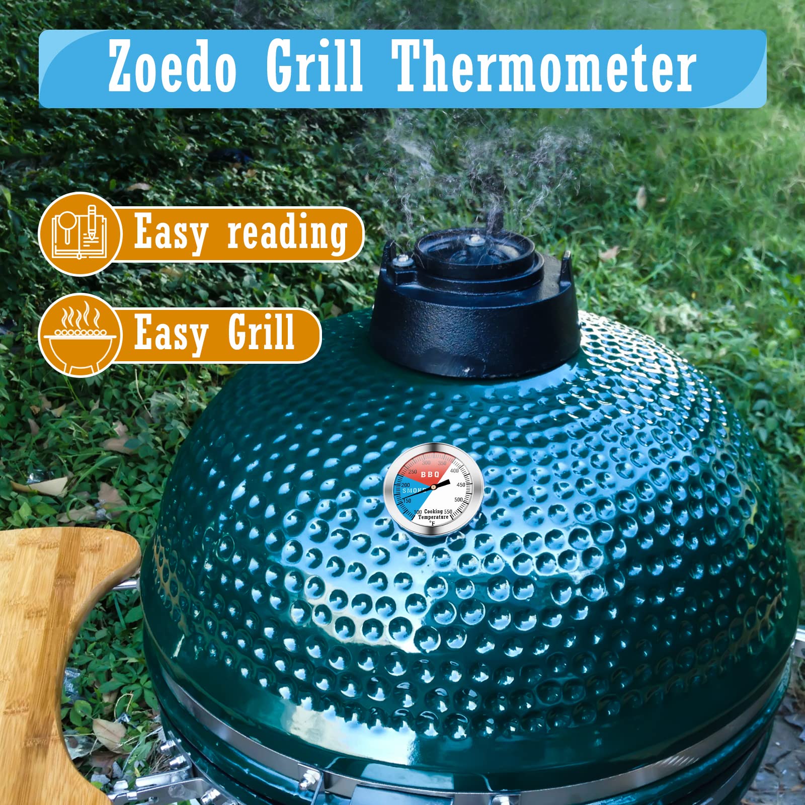 NEWSTART BBQ Thermometer stainless steel body withstands heat and cleaning without fogging.
