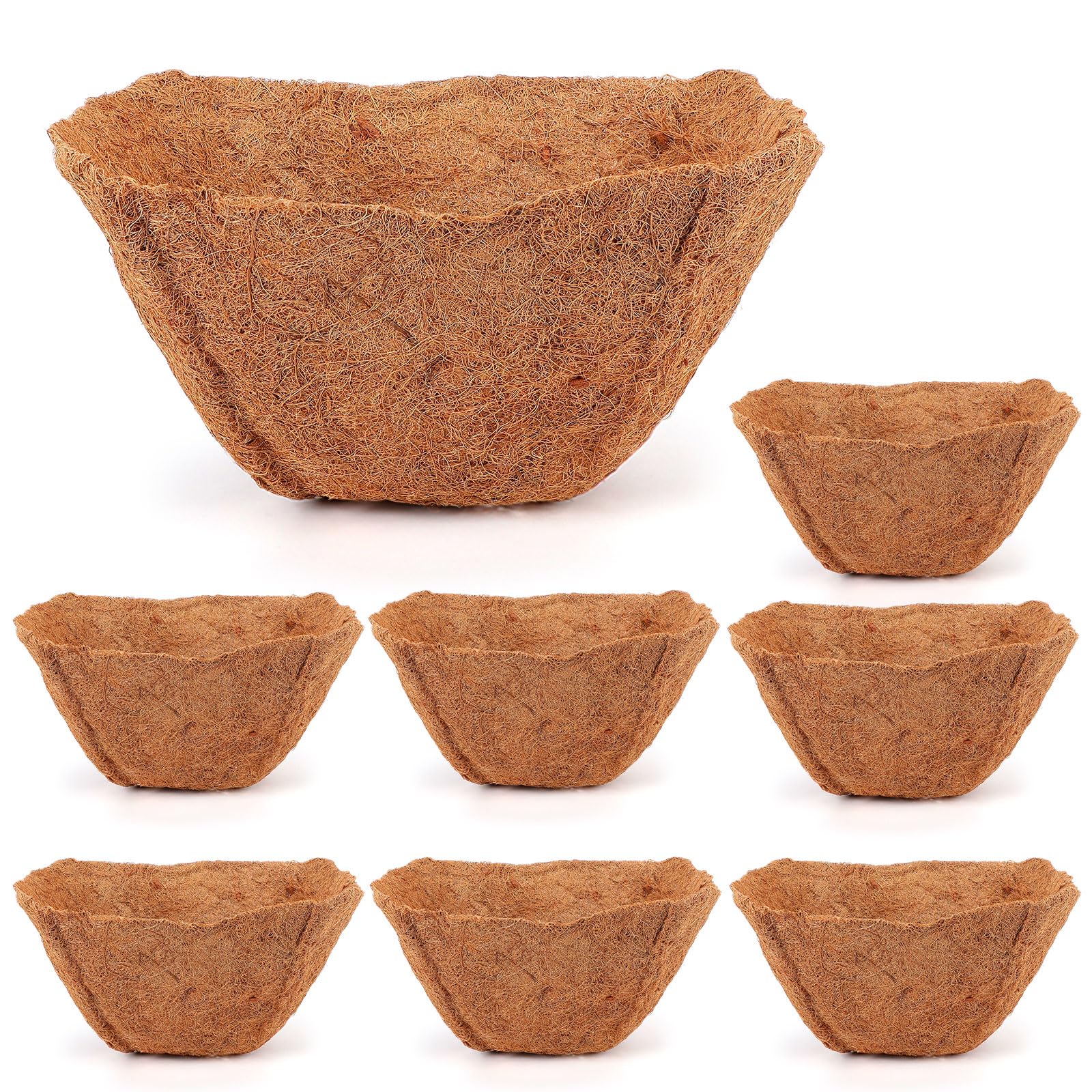 Newtay coir liner square 14in basket provides a natural, sturdy base for planters.