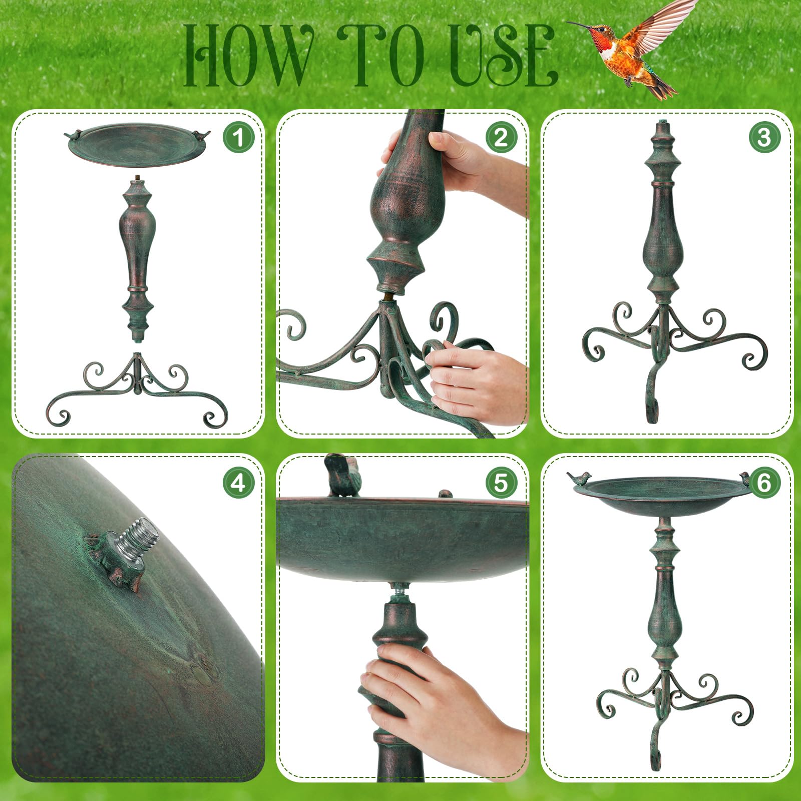 Newtay dual-use birdbath and flower pot setup offers seasonal display options.