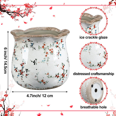 Newtay eye-catching vintage ceramic planter serves as a striking living room centerpiece.