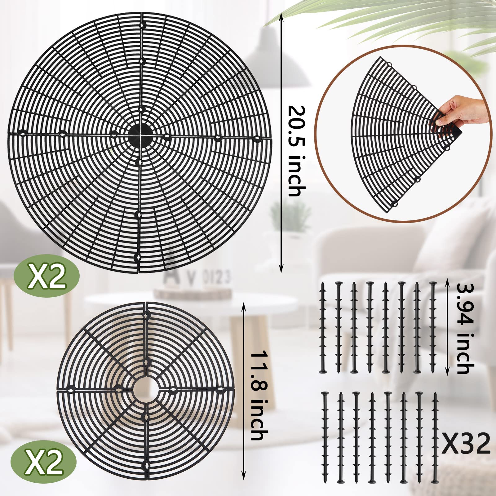 Newtay small pot grid cover fitting a compact indoor pot