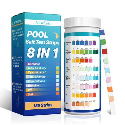 NewTest pool salt strips package with 150 tests for ongoing pool care