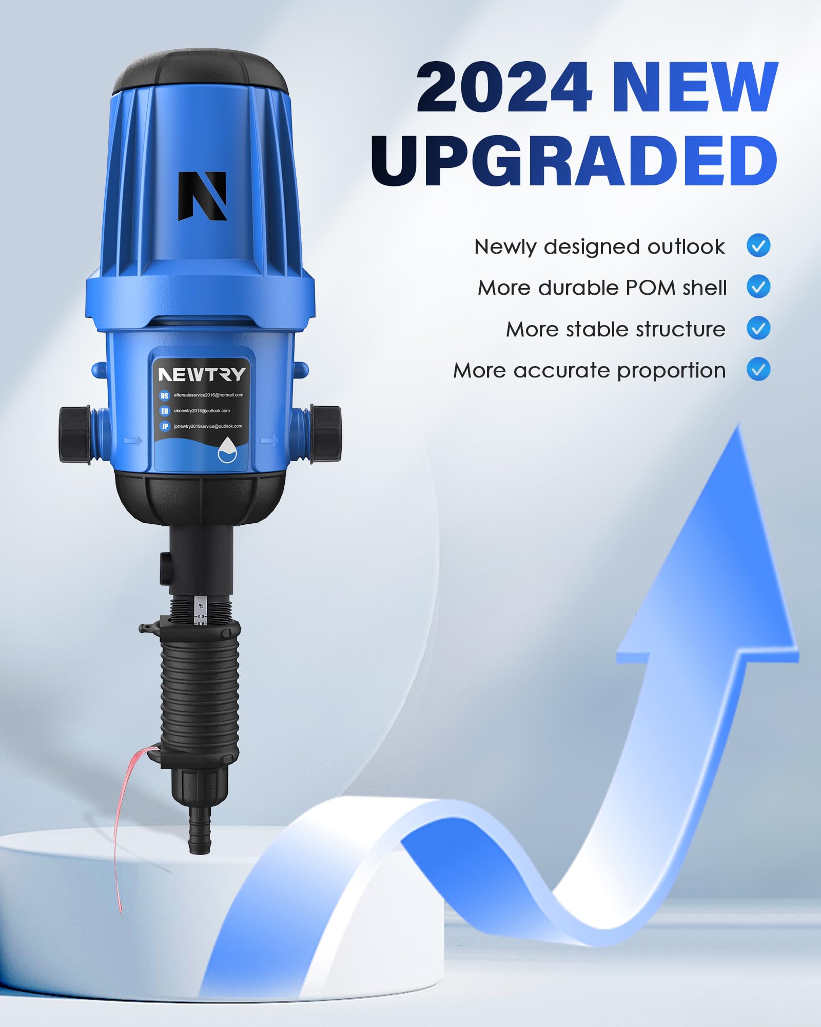 Newtry Fertilizer Injector 3-4 NPT connection fits irrigation lines securely
