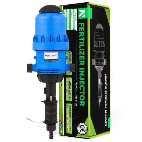 NEWTRY fertilizer injector front view with 3/4 inch NPT enables precise dosing in drip systems.