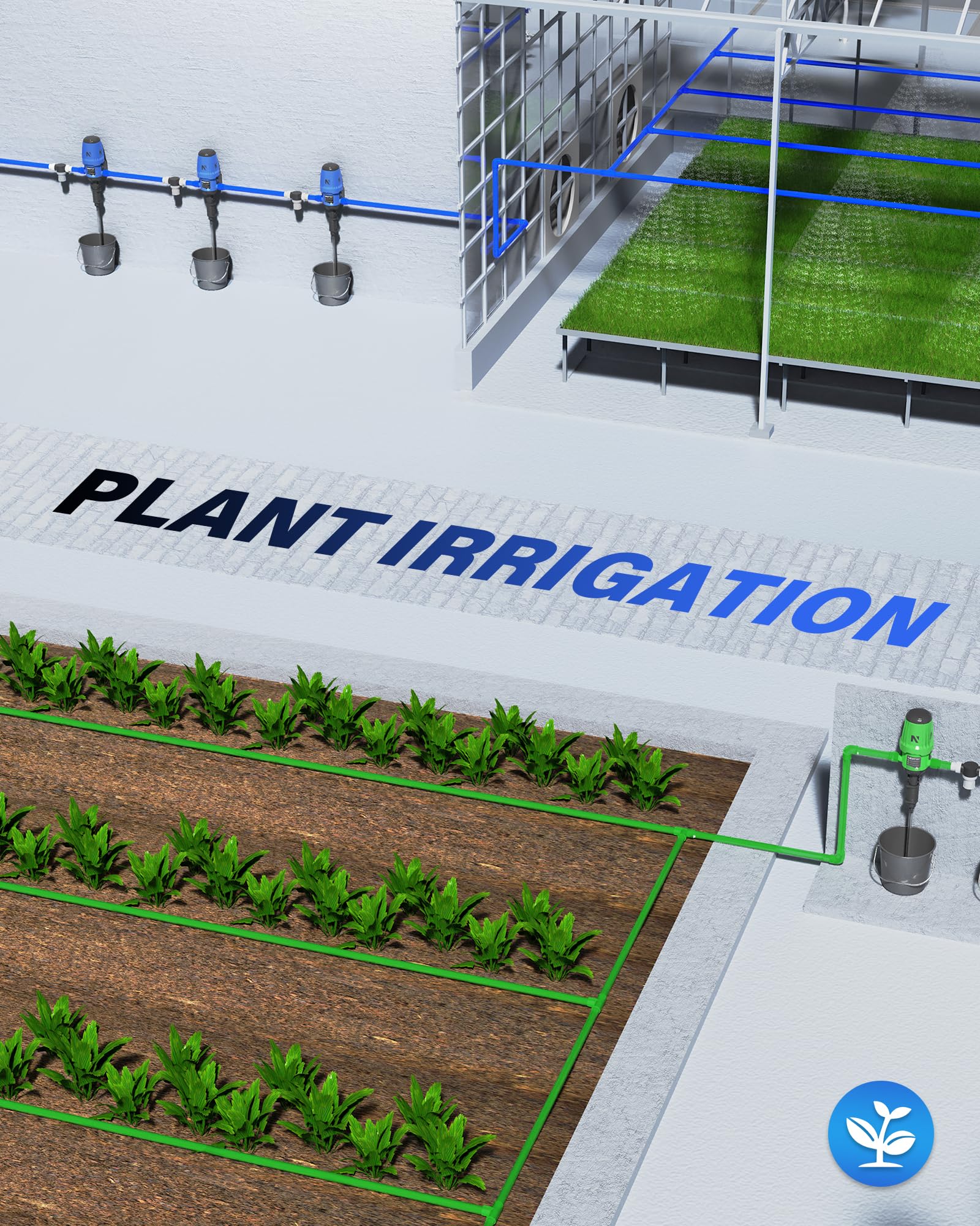 Newtry Fertilizer Injector installed on irrigation line simplifies setup