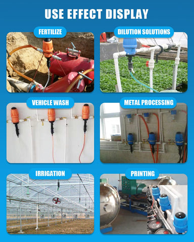 NEWTRY fertilizer injector operation rhythm indicates proper functioning during steady drip irrigation.