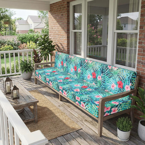 Newwiee palm leaf pattern cushion covers add tropical outdoor charm to spaces.