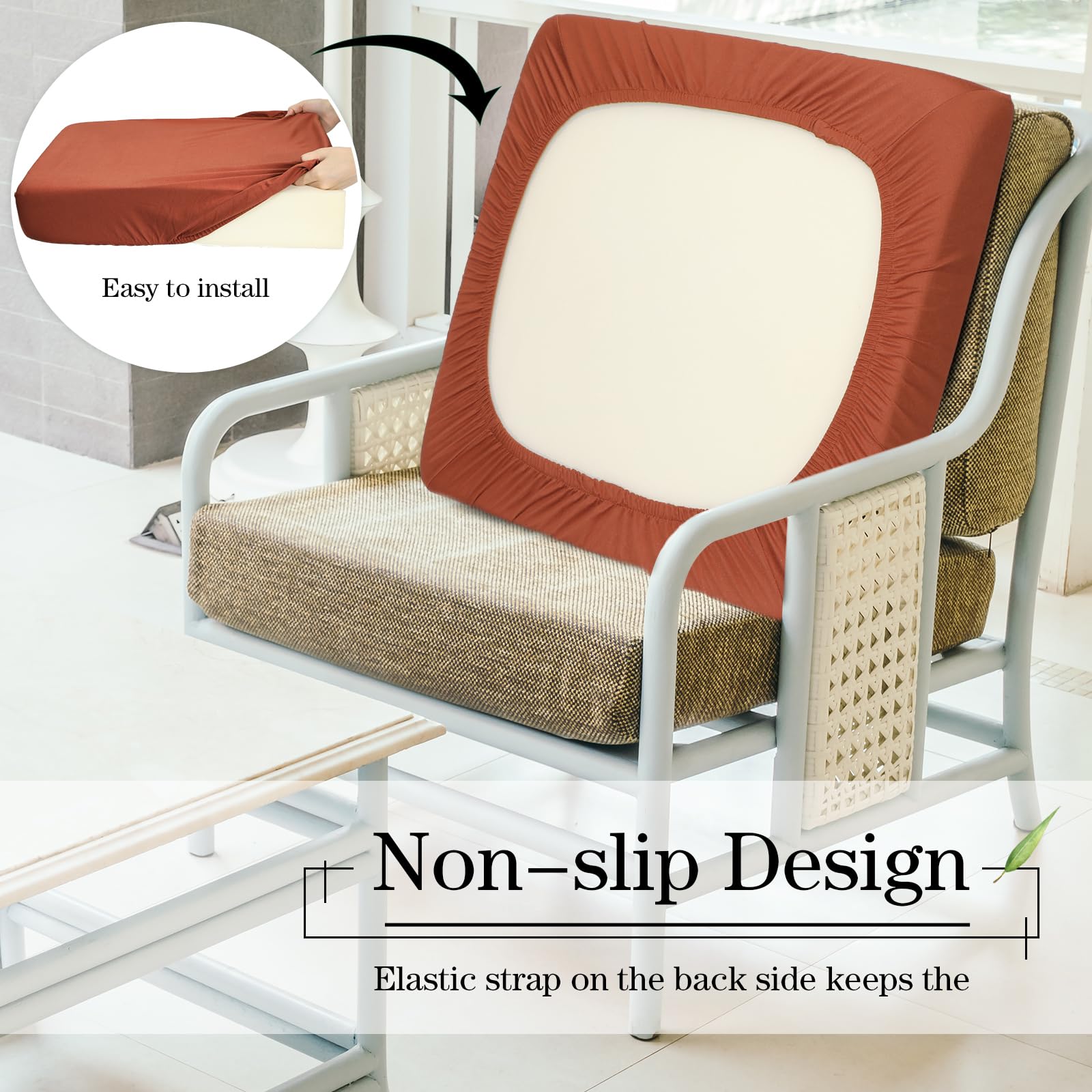 Newwiee cushion covers suited for outdoor seats, dining chairs, and camping.
