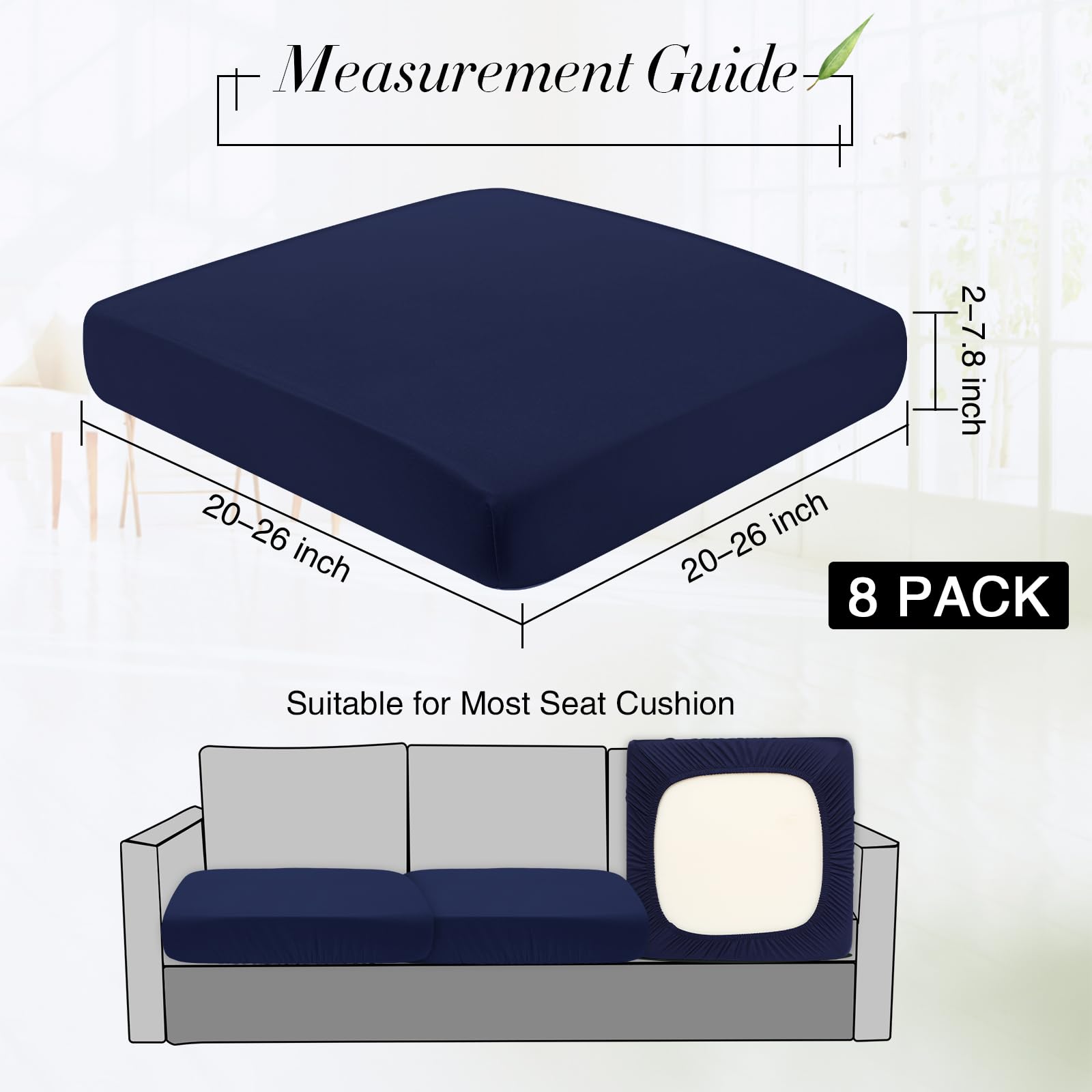 Newwiee navy stretch outdoor cushion covers fit snugly on chairs for durable protection