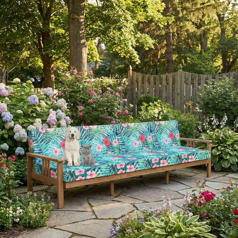 Newwiee waterproof elastic cushion covers provide quick wipe cleanup after rain.