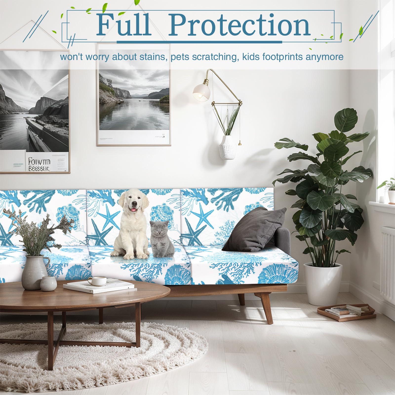 Newwiee patio furniture cushion covers with elastic fit for secure coverage