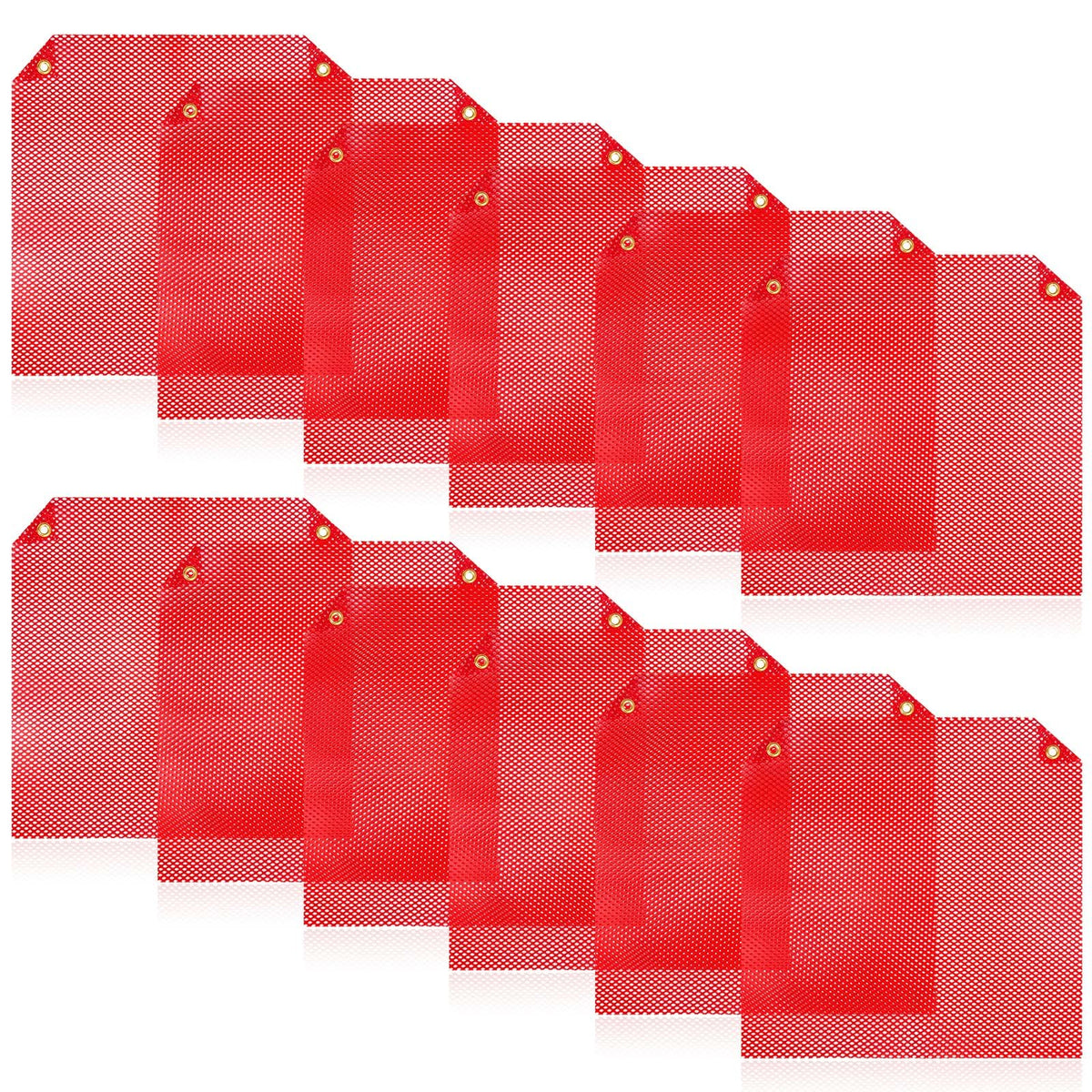 Newwiee safety flag red close-up showing durable stitching for heavy-duty use.