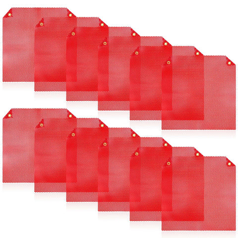 Newwiee safety flag red close-up showing durable stitching for heavy-duty use.