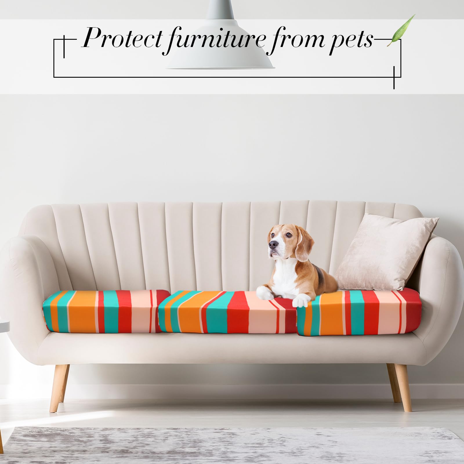 Newwiee striped cushion cover suits summer decor and family homes.