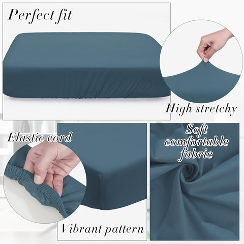 Newwiee waterproof gray-blue cushion cover protecting outdoor cushions from spills.