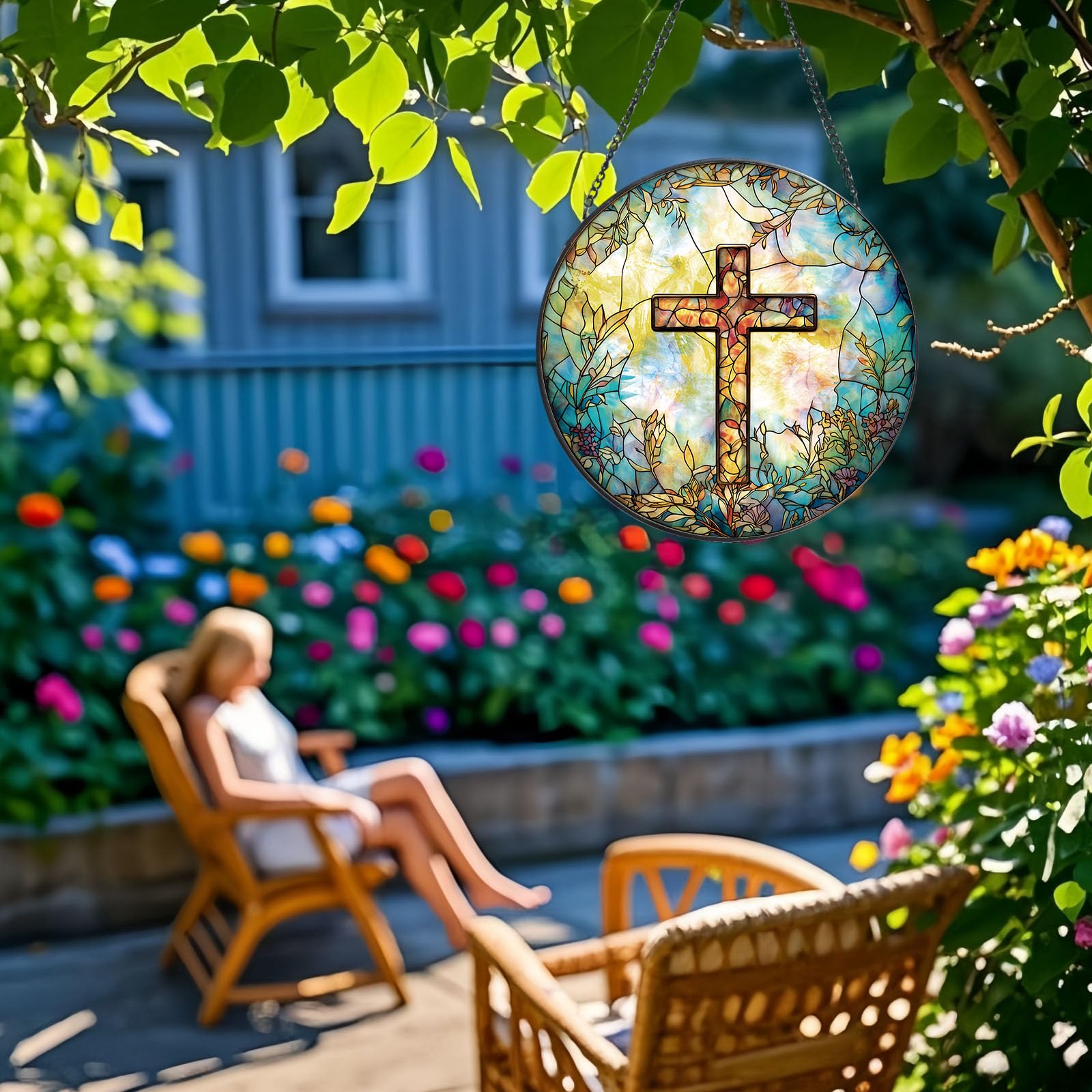 Newyihan faith-hope-light sun catcher enhances sacred spaces