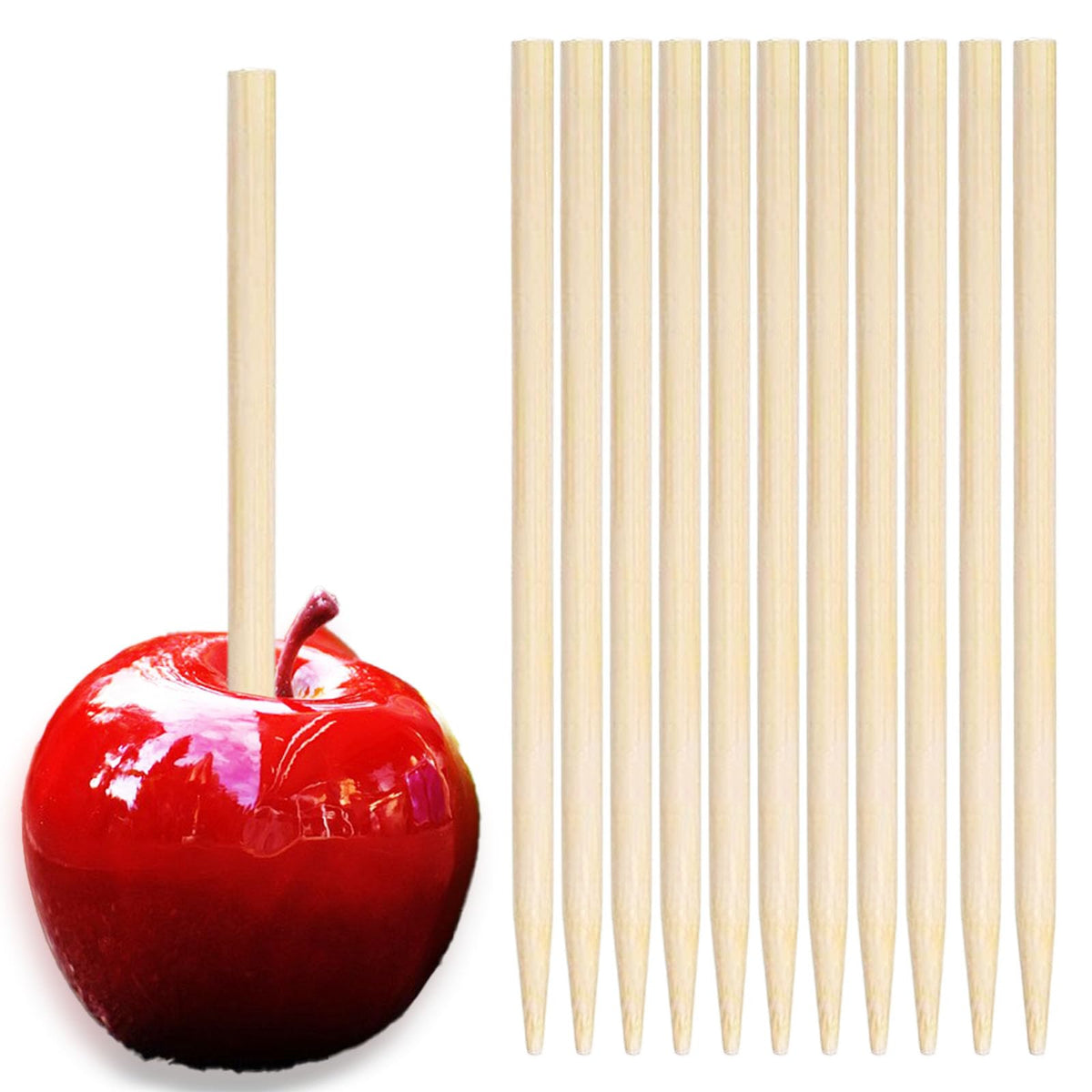 Nexboraque 5.5 inch candy sticks with semi-point tip for caramel apples