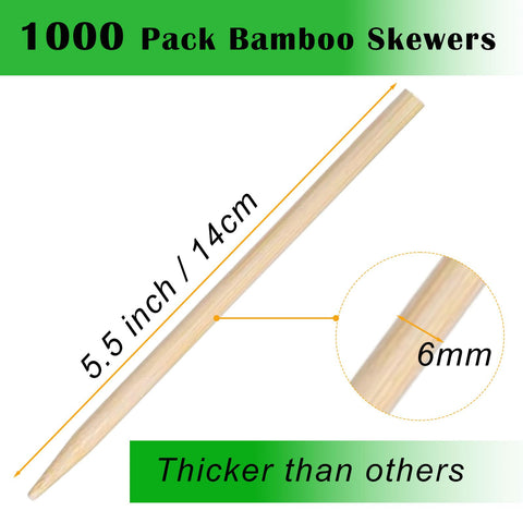 Nexboraque 6mm bamboo skewers offer sturdy support for heavier foods