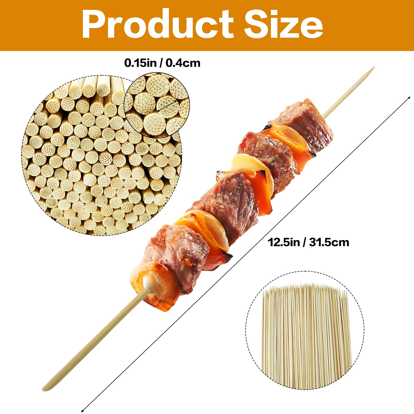 Nexboraque smooth-tip kebab skewers for safe piercing and even cooking.