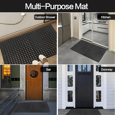 Nexboraque easy-clean rubber mat cleans quickly with water.