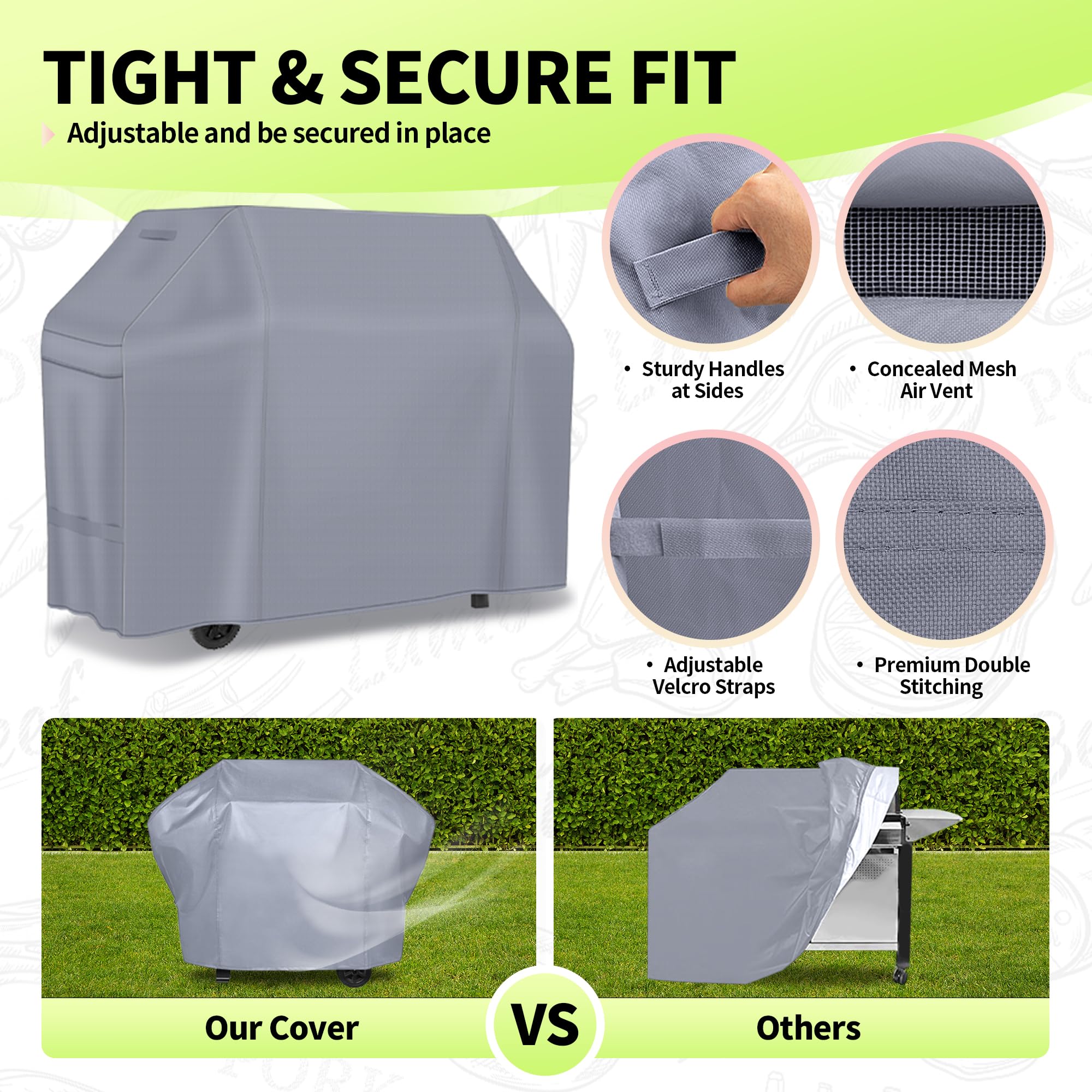 NEXCOVER strap details highlight quick securement for windy days