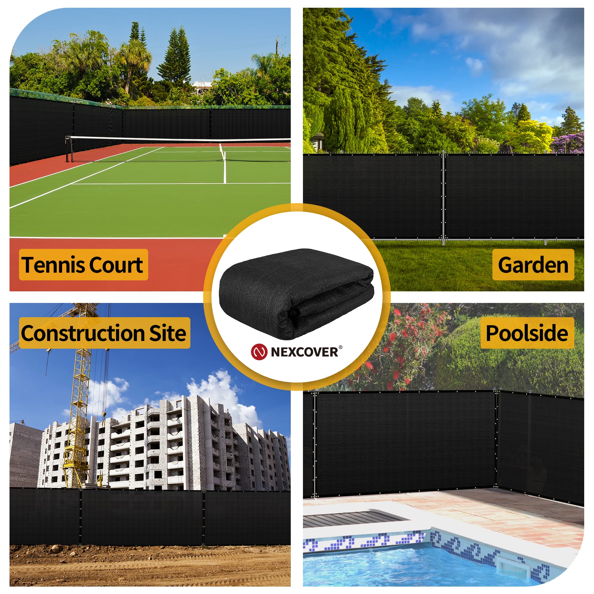Included straps simplify installation of the NEXCOVER screen.