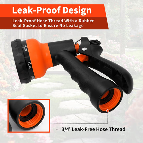 NEXCOVER garden hose nozzle cone pattern focused spray for targeted cleaning
