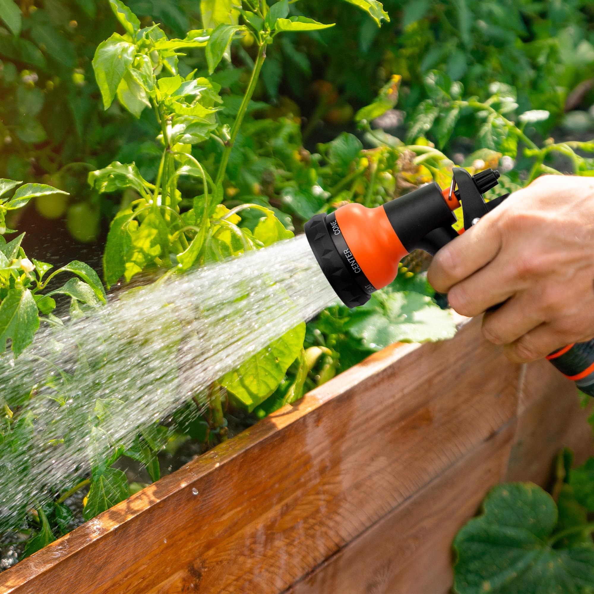NEXCOVER garden hose nozzle flat pattern broad spray for quick washing