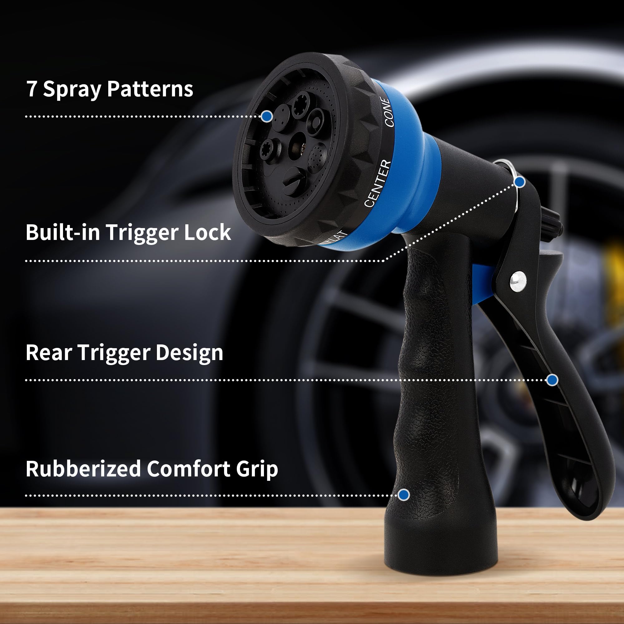 NEXCOVER garden hose nozzle shower mode for gentle plant watering.