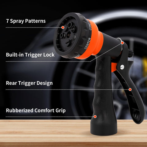 NEXCOVER garden hose nozzle shower pattern ideal for plant and car washing